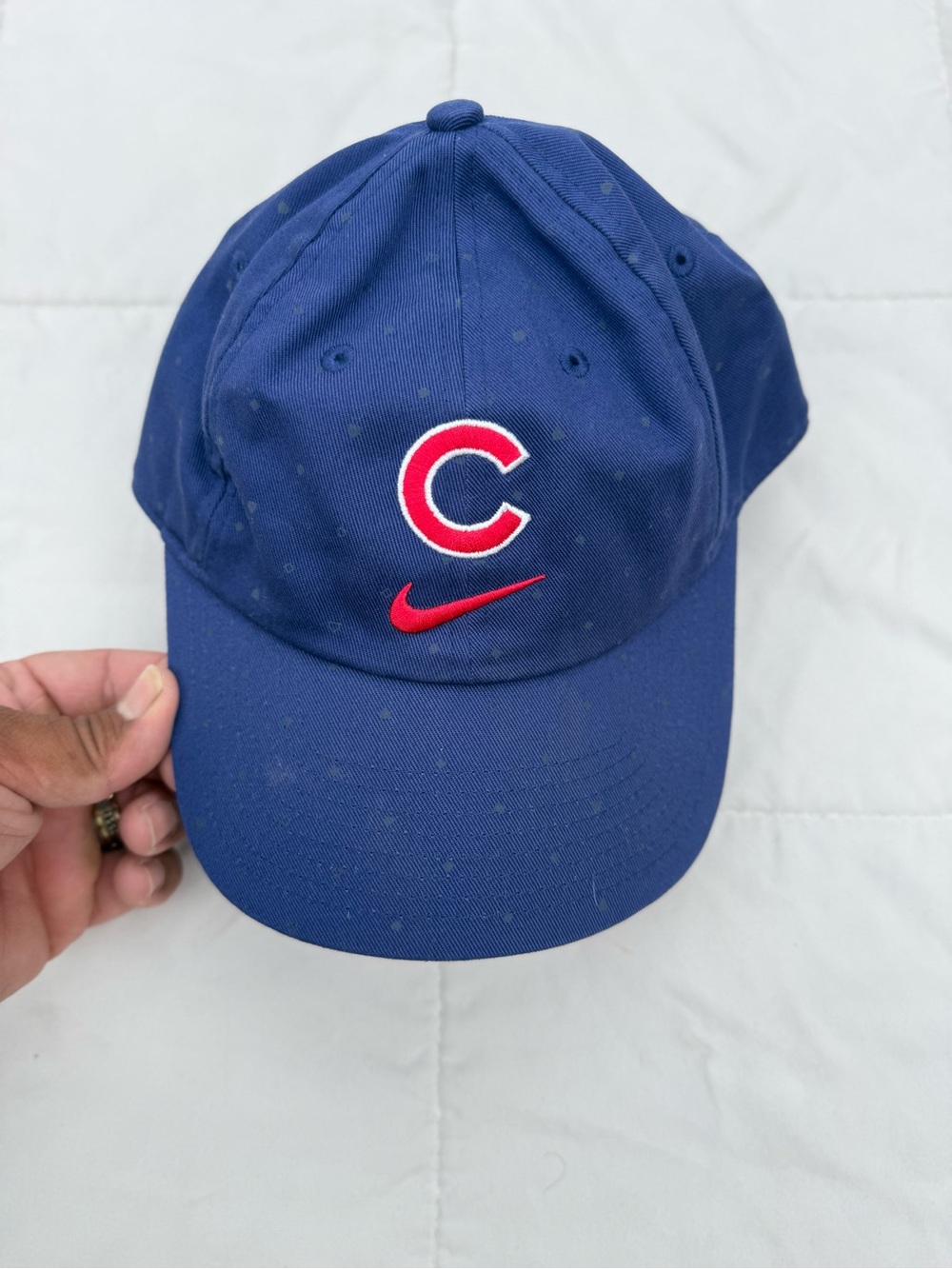 Nike Kids Navy Baseball Cap with Red 'C' and Red Swoosh